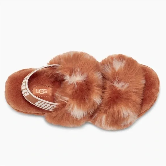 UGG Women's Oh Yeah Spots Slide Slipper Natural Deer Fawn Print New - Picture 6 of 16